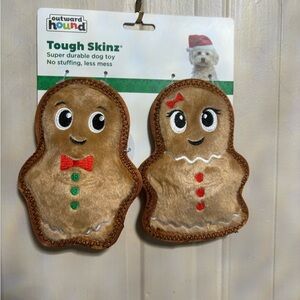 Outward Hound Tough Skinz Dog Toy  Gingerbreads DURABLE, NO STUFFING  6”